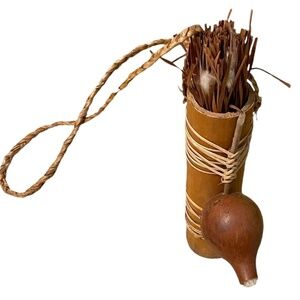 Antique Tribal‎ Hand-Carved Bamboo Blow Dart Quiver